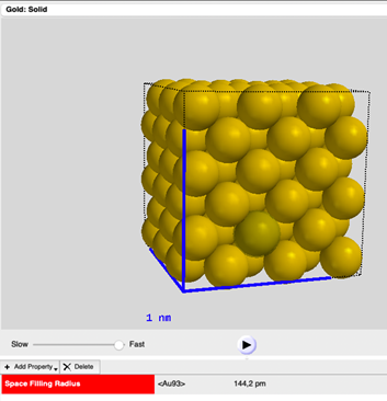 Ein Programm, dass ein kubisch flächenzentriertes Kristallgitter darstellt.